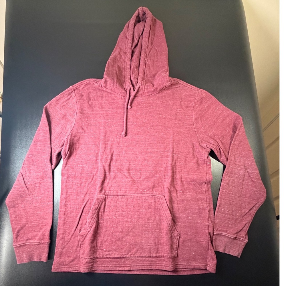 PacSun Mens Heathered Burgundy Pullover Hoodie Sweatshirt Maroon Medium K13